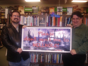 Brian Conway and I holding up the Hellhole banner